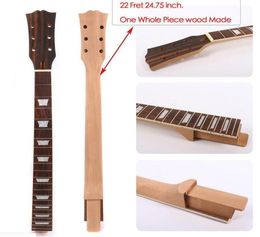 Mahogany wood Electric Guitar Neck Replacement 22 Fret 2475 Inch Set In Style9992754