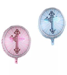 45X45 Easter Cross Round Balloons Inflatable helium Pentecost Jesus Cross Easter Decoration Balloons air ballons5387163