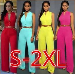 S2XL PlusSolid Casual Sexy Sleeveness Jumpsuits Arrival Women Summer Fashion Slim Elegant Long Rompers Female XXL 240323