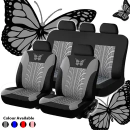 Car Seat Covers Butterfly Printed Cover Full Set Tyre Print Auto Dust Proof Protection Interior Decoration Accessories