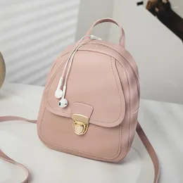 School Bags Mini Women Backpack Crossbody Bag PU Leather Multifunction Small Shoulder For Ladies Phone Pouch Pack