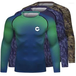 Men's T Shirts Cody Lundin Quick Dry Tights Long Sleeve UV Rash Guard Beach Floatsuit Tops For Men Compression Surfing UPF50 Swimming