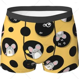 Underpants Cute Mouse And Cheese Men's Funny Underwear Boxer Briefs Slight Elasticity Male Shorts Novelty Stylish Gift For Men