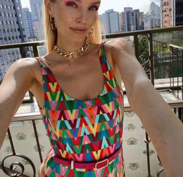 Multicolor Geometric Printed Female Sexy Swimwear Women Push Up Designer One Pieces Swimsuit 2022 xury Beachwear Bathing Suit XL2343988