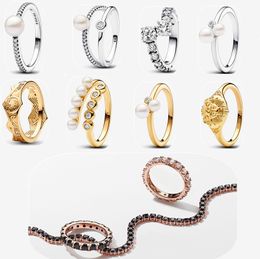 New Wedding ring for women designer necklace 925 silver bracelet DIY fit Pandoras Games of Thrones Lannisterss Lion Ring pearls earrings set jewelry gift with box