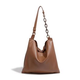 Evening Bags Designer Chain Hobo Tote Bag Genuine Leather Cowskin Women Large Big Knotted Shoulder Black Brown Dark Green 2022 Spr234c