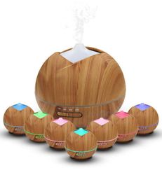 400ml Wood Grain Humidifier Wooden Air Humidifier Ultrasonic Humidifier Aroma Essential Oil Diffuser Portable Mist Maker with 7Co7563681