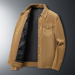 Fashion Spring Men Business Jacket Corduroy Slim Fit Hombre Solid Colour Jacket Men Autumn Casual Jackets High Quality 240228