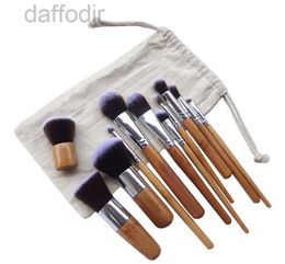 Makeup Brushes Professional brush 11pcs/lot bamboo handle makeup brushes11pcs make up brush set cosmetics brush kits tools DHL free shipping 240308