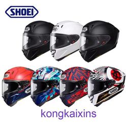 High quality Japanese SHOEI X14X15 Red Ant Grey Track Running Helmet Anti Mist Solid Full Racing Car