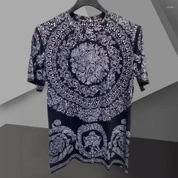 Men's T Shirts Summer Print Short Sleeve Tshirt 2024 Retro Shirt For Men Homme Casual Tee Social Club Outfits