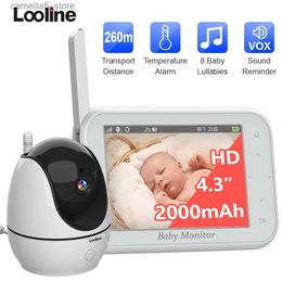 Baby Monitor Camera 4.3 inch video baby monitor wireless surveillance camera automatic night vision two-way intercom safety Q240308