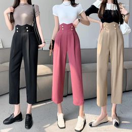 Women's Pants Real S High Waist Ankle-Length Suit Spring And Summer Korean Style Loose Slimming Drape Cigarette