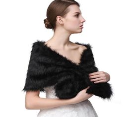 Half Sleeve Women Winter Wedding Faux Fur Jacket Bolero Wraps Bridal Coat Wedding Bolero Fur Bridal Shurg 170022640854