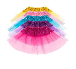 Baby Tutu Tulle Skirts Sequins Dance Pettiskirt Ballet Stage Skirts Princess Party Mini Skirt Dancewear Costume Dressup Fancy Skir1686215