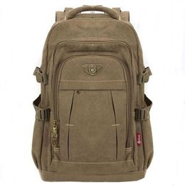 Men's Military Canvas Backpack Zipper Rucksacks Laptop Travel Shoulder Mochila Notebook Schoolbags Vintage College School Bag282r