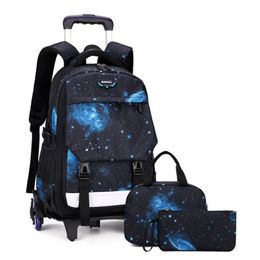 School Bag With Wheels Trolley Bags For Boys Kids Wheeled Backpack Children On Teenagers296G