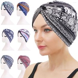 Ethnic Clothing Fashion Women Floral Knot Turban Hat Scarf Cancer Chemo Beanies Cap Head Wrap Headwear Hair Loss Cover Muslim Hijab Bonnet