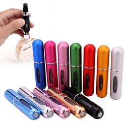 5ml perfume bottle makeup spray self pump rechargeable Aluminium Mini Parfum bottling free ship