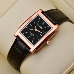 Wristwatches WoMaGe Leather Band Montre Femme 2021 Fashion Casual Rectangle Quartz Women's Clock Ladies Watch Gift249a