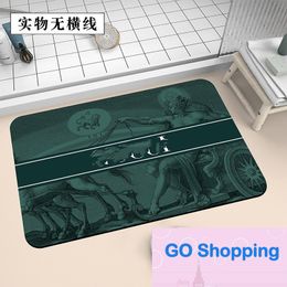 Light Luxury Designer Brand Bathroom Mats Bathroom Door Non-Slip Wear-Resistant Water-Absorbing Quick-Drying Diatom Ooze Floor Mat