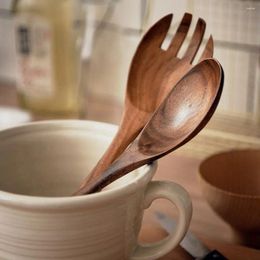 Spoons Mixing Rice Utensils Salad Natural Dinner Cutlery Large Fork Tableware Wooden Spoon