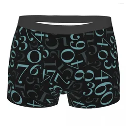 Underpants Men's Number Student Underwear Sexy Boxer Briefs Shorts Panties Homme Mid Waist