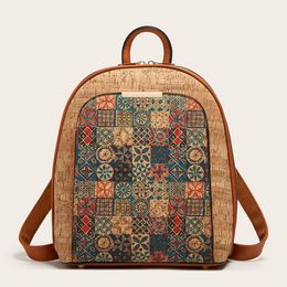 Backpack Women PUD Geometry Butterfly Printing Large Capcity Travel School Bags Mix Color