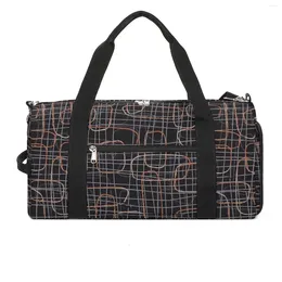 Outdoor Bags Chain Print Gym Bag Vintage Links Travel Training Sports Men Design Large Retro Fitness Portable Handbags