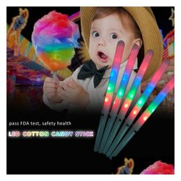 Led Light Sticks Led Marshmallow Stick Glow Party Concert Christmas Luminous Childrens Light Colorf Color-Changing Plastic Flashing Cl Dhzn4