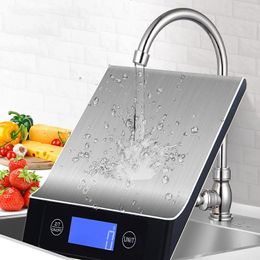 Kitchen Electronic Digital Scales 15Kg1g Weighs Food Cooking Baking Coffee Balance Smart Stainless Steel Digital Scale Grammes 240228