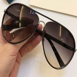 2887 Brown Leather Frame Sunglasses for Men Brown Gradient Glasses Mens Pilot Sunglasses with Case Box230a