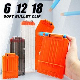 Gun Toys Other Toys Soft Bullet Magazine 18 reload clip Nerf magazines round darts to replace toy gun ball clip accessories for children gun gift 2400308