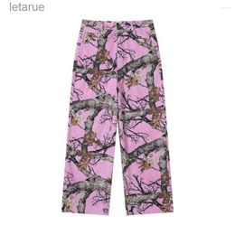 Pants Mens Pants Y2k Pink Baggy Camouflage Cargo And Women Pantalones Hombre Streetwear Trousers 240308