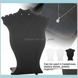 Packaging Jewelry Pendant Necklace Chain Holder Earring Bust Display Stand Showcase Rack Black White Transparent Drop Delivery 202283H
