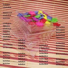 50pcs AxBxBcm Pvc Transparent Plastic Box Wedding Gift Box Packaging Box for Gifts Wedding Candy Party Travel Storage Jewelry 240304