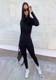 Long Sleeve Ladies Grey Black Sexy Bodycon Jumpsuit Women Elastic Skinny One Piece Summer Rompers Womens Jumpsuit Female17349045