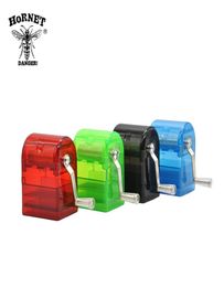 HORNET Plastic Herb Grinder Hand Crank Crusher Smoking Grinder Tobacco Cutter Grinder With Storage Case Hand Miller9532366