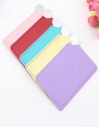 High Quality Portable Shatter Proof Card Style Pocket Cosmetic Mirror PU Leather Cover Stainless Steel Unbreakable Makeup Mirror4436839