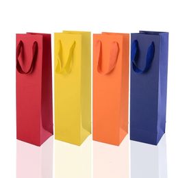 Kraft Paper Packaging Bag Umbrella Insulated Cup Gift Hand-held Packaging Bag Small Bottle Fresh Red Wine Packaging Bag 240304