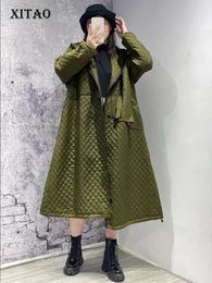 Women's Trench Coats XITAO Solid Parkas Coat Fashion Women Single Breast Full Sleeve Spring Fan Casual Style Loose JL0224