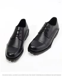 Casual Shoes FASHION MEN LEATHER LOAFERS OFFICE BUSINESS LACE UP BLACK SHOE HIGH GRADE SINGLE MONK STRAP