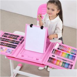 Watercolour Brush Pens Kids Ding Set Pencil Crayon With Board School Water Painting Supplies Educational Toys Children Drop Delivery Dhphl