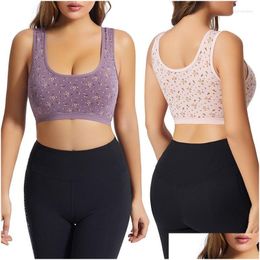 Women'S Shapers Womens Shapers Girl Comfortable Gathering Sports Bra With Cushion Underwear Bottom Beauty Back Yoga Vest Drop Deliver Dhulc