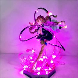 Anime Manga Anime character demon killer Kanroji Mitsuri PVC Led DIY toy Kimetsu no Yaiba 21cm decorative bedroom visual night light action picture J240308