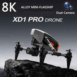 Drones New XD1 Mini Alloy Building Drone 8K Professional Dual Camera 5G WIFI Four sided Obstacle Avoidance Optical Flow Helicopter Q240308