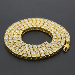 Rhinestone Tennis Bracelet Hip-Hop Style Simulated Diamond Bracelets Bling Bling Jewellery Gift Gold Sliver Men's Punk Bracelet254g