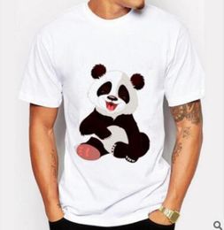 Men New Panda Printed Short Sleeve TShirt Summer Fashion Dark Funny t Shirts Tops Novelty Oneck White Tee3699343
