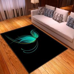 Butterfly carpets home bedroom decorative floor mats modern living room non-slip thick mat child crawling 3D printing large rugs295Y