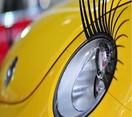 Black 3D Car Eyelashes Car Eye Lashes Auto 3D Eyelash 3D Car Logo Sticker 200PCS100Pairs DHL 1147121